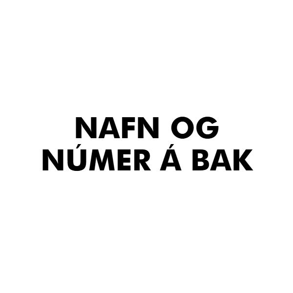 Nafn og númer á bak